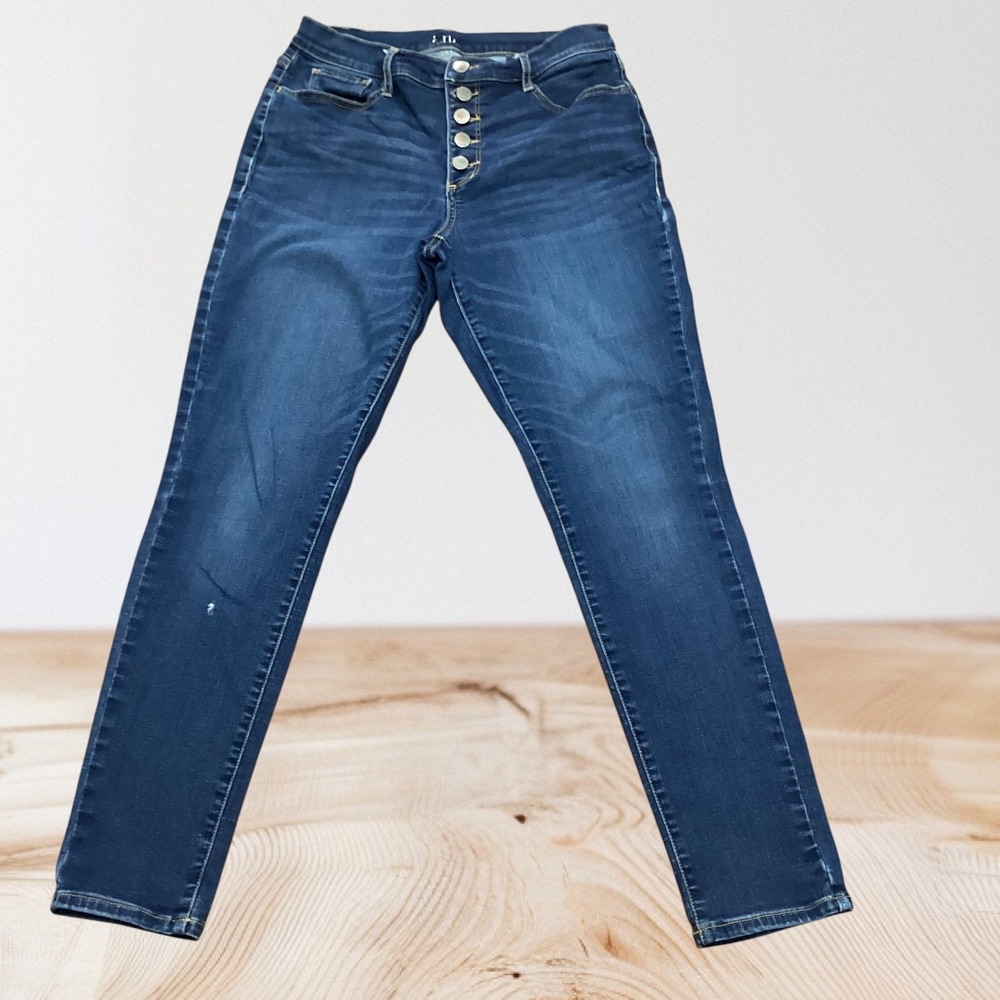 a.n.a a new approach Skinny Jeans Dark Wash Button Fly High Rise Denim Size 10